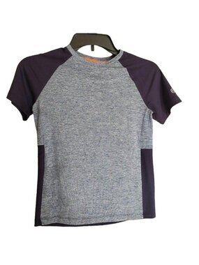 Champion Boys S Performance Tee Blue Heathered SS Stretchy Athletic Jersey Tee